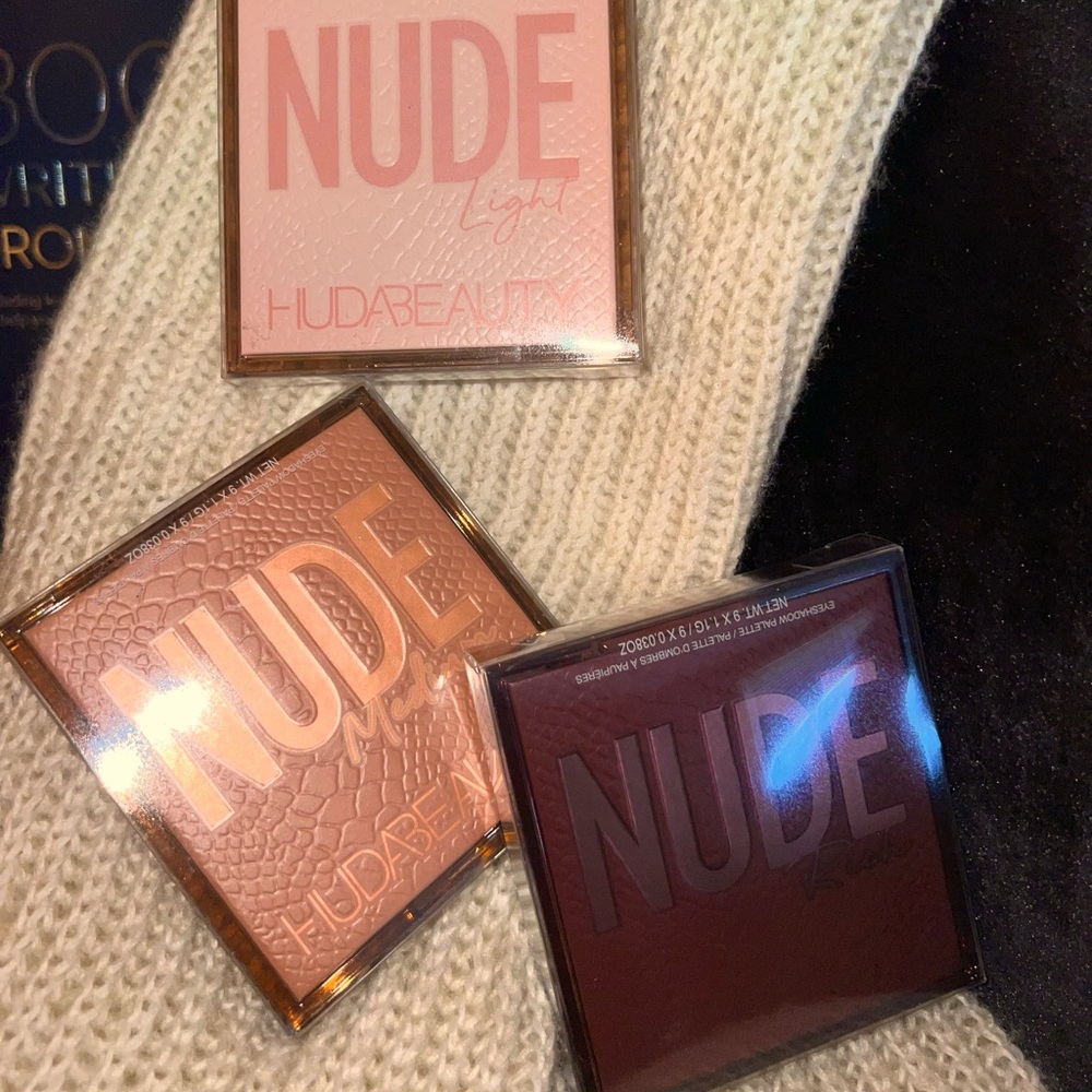 FULL SET HUDA BEAUTY Nude Obsessions in Light, Medium, and Rich BNIB!